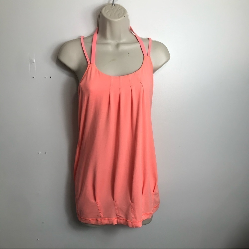 Lululemon Flow and Go Tank Top Pop Orange size 4 1591